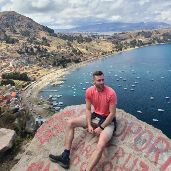  Late Titicaca Bolivia View Man