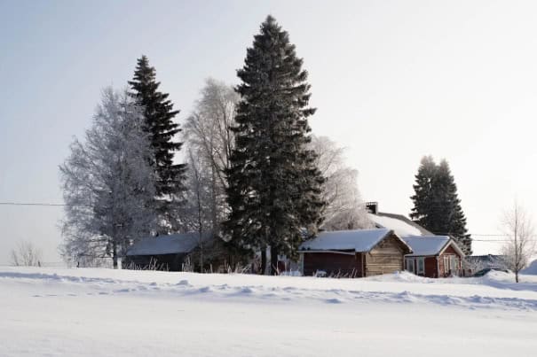 finland snow cottage travel