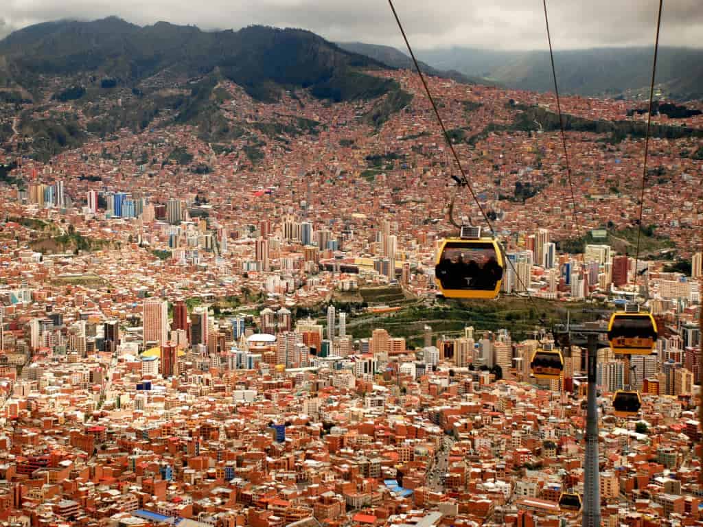 Cheap Travel in Bolivia for Cable Car System in La Paz