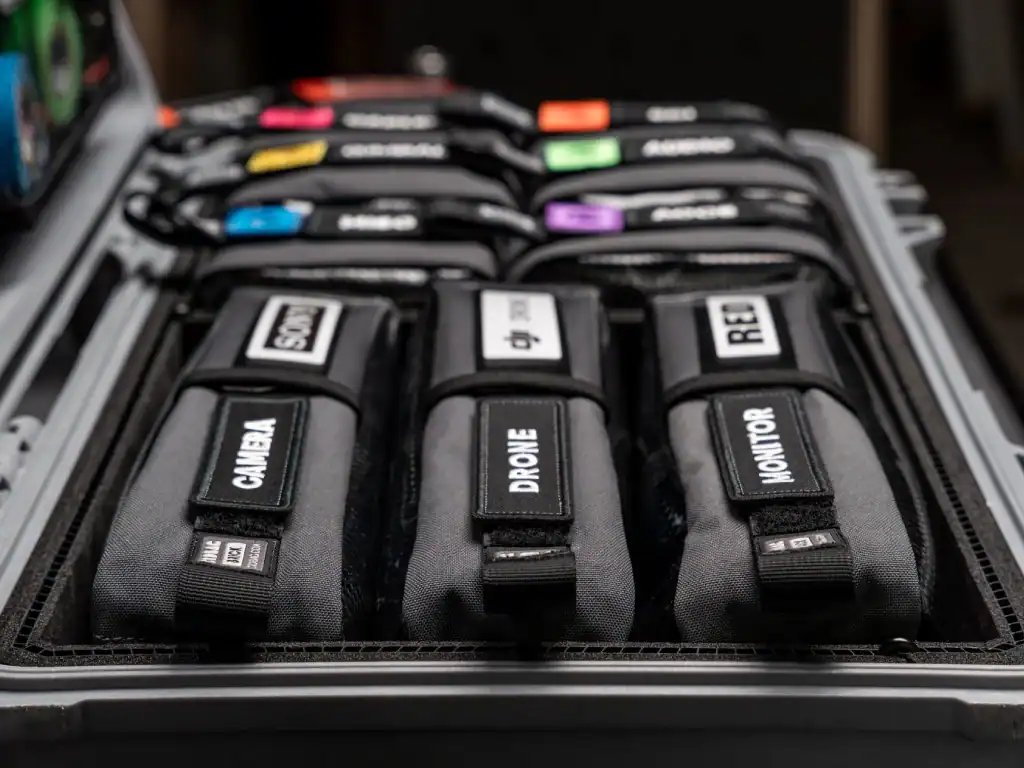 Drone equipment and accessories packed in a protective case before travelling to Bolivia.